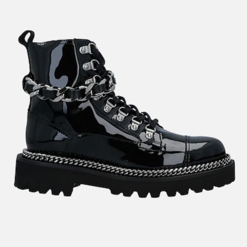 New BOX BALMAIN Paris France Army Combat Heavy chains Boots 39
